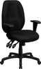 High Back Black Fabric Multi-Functional Ergonomic Task Chair with Arms , #FF-0322-14