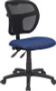 Mid-Back Mesh Task Chair with Navy Blue Fabric Seat , #FF-0082-14