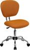 Mid-Back Orange Mesh Task Chair with Chrome Base , #FF-0102-14