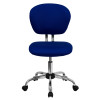 Mid-Back Blue Mesh Task Chair with Chrome Base , #FF-0106-14