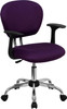 Mid-Back Purple Mesh Task Chair with Arms and Chrome Base , #FF-0112-14