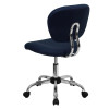Mid-Back Navy Mesh Task Chair with Chrome Base , #FF-0126-14