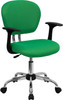 Mid-Back Bright Green Mesh Task Chair with Arms and Chrome Base , #FF-0132-14