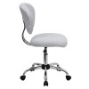 Mid-Back White Mesh Task Chair with Chrome Base , #FF-0134-14