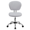 Mid-Back White Mesh Task Chair with Chrome Base , #FF-0134-14