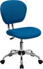 Mid-Back Turquoise Mesh Task Chair with Chrome Base , #FF-0142-14