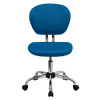 Mid-Back Turquoise Mesh Task Chair with Chrome Base , #FF-0142-14