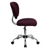 Mid-Back Burgundy Mesh Task Chair with Chrome Base , #FF-0146-14