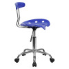 Vibrant Nautical Blue and Chrome Computer Task Chair with Tractor Seat , #FF-0403-14