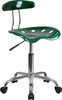 Vibrant Green and Chrome Computer Task Chair with Tractor Seat , #FF-0405-14