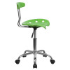 Vibrant Spicy Lime and Chrome Computer Task Chair with Tractor Seat , #FF-0409-14