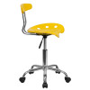 Vibrant Orange-Yellow and Chrome Computer Task Chair with Tractor Seat , #FF-0421-14