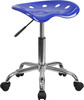 Vibrant Nautical Blue Tractor Seat and Chrome Stool , #FF-0488-14