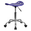 Vibrant Deep Blue Tractor Seat and Chrome Stool , #FF-0489-14