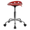 Vibrant Wine Red Tractor Seat and Chrome Stool , #FF-0495-14