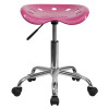 Vibrant Pink Tractor Seat and Chrome Stool , #FF-0497-14