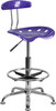 Vibrant Violet and Chrome Drafting Stool with Tractor Seat , #FF-0545-14