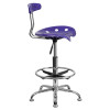 Vibrant Violet and Chrome Drafting Stool with Tractor Seat , #FF-0545-14