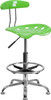 Vibrant Apple Green and Chrome Drafting Stool with Tractor Seat , #FF-0555-14