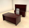 5pc Fan Front Modern Contemporary Executive Office Desk Set, #CH-JAD-D4