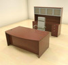 5pc Fan Front Modern Contemporary Executive Office Desk Set, #CH-JAD-D5