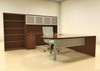 6pc U Shaped Modern Contemporary Executive Office Desk Set, #CH-JAD-U33