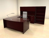 6pc U Shaped Modern Contemporary Executive Office Desk Set, #CH-JAD-U8