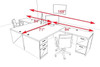 Two Persons Modern Executive Office Workstation Desk Set, #CH-AMB-F18