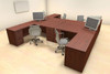  Four Persons Modern Executive Office Workstation Desk Set, #CH-AMB-F21