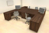 Four Persons Modern Executive Office Workstation Desk Set, #CH-AMB-F24