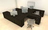 Four Persons Modern Executive Office Workstation Desk Set, #CH-AMB-F8