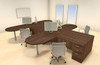 Four Persons Modern Executive Office Workstation Desk Set, #CH-AMB-S24