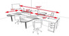 Four Persons Modern Executive Office Workstation Desk Set, #CH-AMB-S37