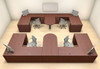 Four Persons Modern Executive Office Workstation Desk Set, #CH-AMB-S61