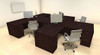 Four Persons Modern Executive Office Workstation Desk Set, #CH-AMB-S7