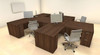Four Persons Modern Executive Office Workstation Desk Set, #CH-AMB-S9