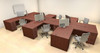 Six Persons Modern Executive Office Workstation Desk Set, #CH-AMB-S11