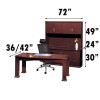 New 3 Pc All Wood Executive Office Desk Set, #CH-EME-D3