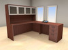 4pc L Shaped Modern Executive Office Desk Set, #CH-AMB-L9