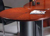 2PC Contemporary Oval Executive Office Desk Set, #U-UTM-O2 (MAHOGANY ONLY)