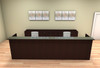2pc 12' Feet Modern Glass Counter Reception Desk Set, #CH-AMB-R14