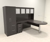 5pc Modern Contemporary L Shaped Executive Office Desk Set, #RO-ABD-L18