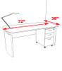 2pc Modern Contemporary Executive Office Desk Set, #RO-NAP-D2