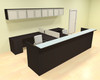 12pc 12' Feet U Shaped Glass Counter Reception Desk Set, #CH-AMB-R22