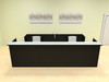8pc 12' Feet U Shaped Glass Counter Divider Reception Desk Set, #CH-AMB-R18