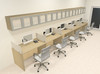 Five Person Modern Divider Office Workstation Desk Set, #CH-AMB-SP100