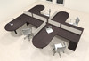 Four Person L Shaped Modern Divider Office Workstation Desk Set, #CH-AMB-SP22