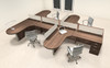 Four Person L Shaped Modern Divider Office Workstation Desk Set, #CH-AMB-SP9