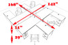 Four Persons L Shaped Office Divider Workstation Desk Set, #CH-AMB-FP6