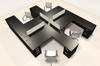 Four Persons L Shaped Office Divider Workstation Desk Set, #CH-AMB-FP8